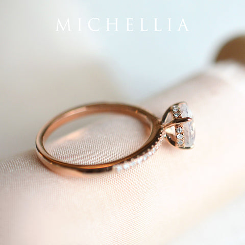 [Celia] Modern Classic Solitaire Ring in Moonstone Women's Ring michelliafinejewelry   