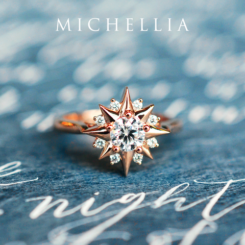 [Astra] Starlight Ring in Lab Blue Sapphire Women's Ring michelliafinejewelry   