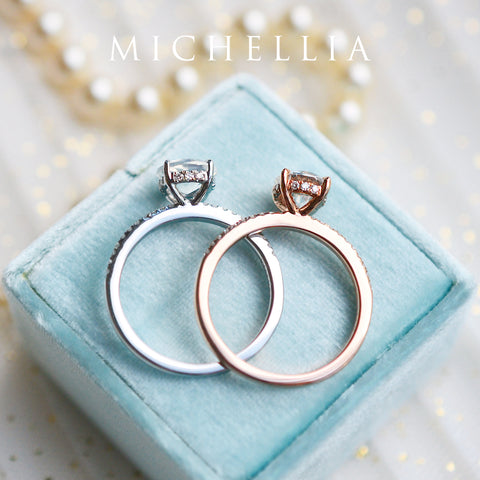 [Celia] Modern Classic Solitaire Ring in Morganite Women's Ring michelliafinejewelry   