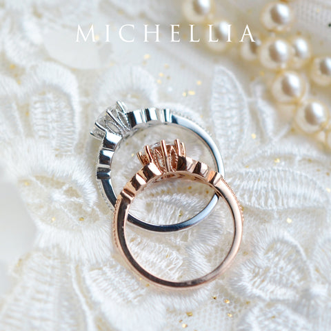 [Kerensa] Classic Floral Engagement Ring in Moonstone Women's Ring michelliafinejewelry