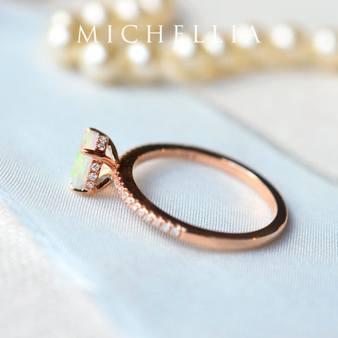 [Celia] Modern Classic Solitaire Ring in Opal Women's Ring michelliafinejewelry   