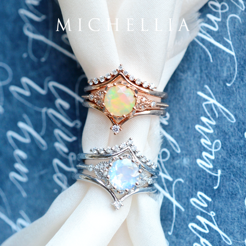 [Evanthe] Vintage Floral Engagement Ring in Emerald Women's Ring michelliafinejewelry   