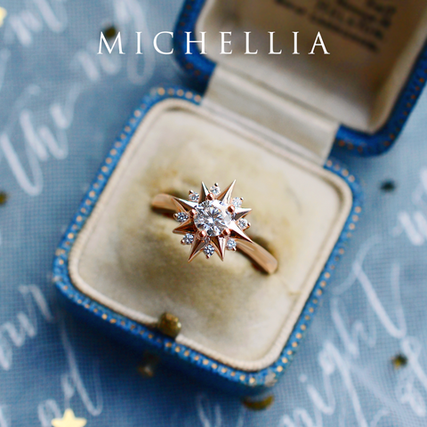 [Astra] Starlight Engagement Ring in Diamond / Moissanite Women's Ring michelliafinejewelry   