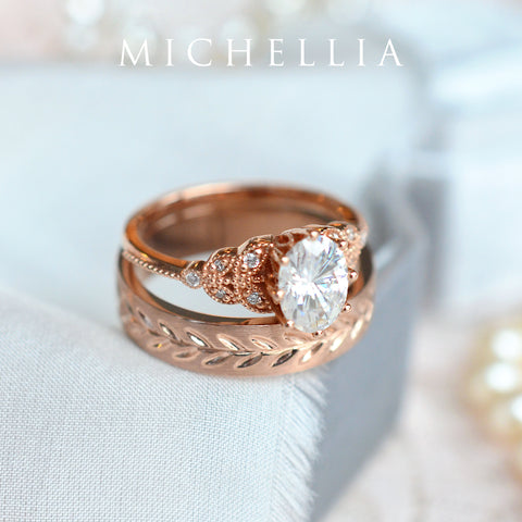 [Olivia] Classic Floral Oval Cut Ring in Natural Australian Opal Women's Ring michelliafinejewelry   