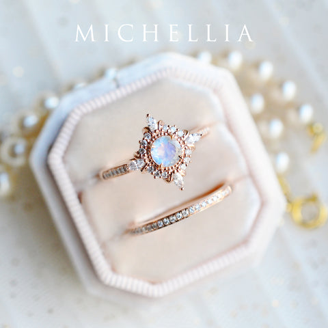 [Astrid] Art Deco Petite Ring in Moonstone Women's Ring michelliafinejewelry   