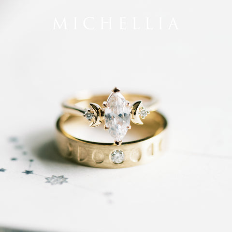 [Cressida] Moon Goddess Marquise Cut Ring in Lab Alexandrite Women's Ring michelliafinejewelry   