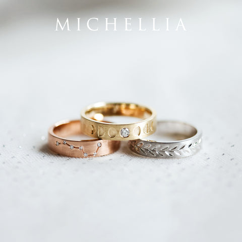 [Lucian] Men's Moon Phase Band in Black Diamond Men's Band Michellia Fine Jewelry   