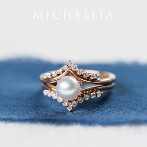 [Diane] Moonwake Ring in Akoya Pearl Women's Ring michelliafinejewelry   