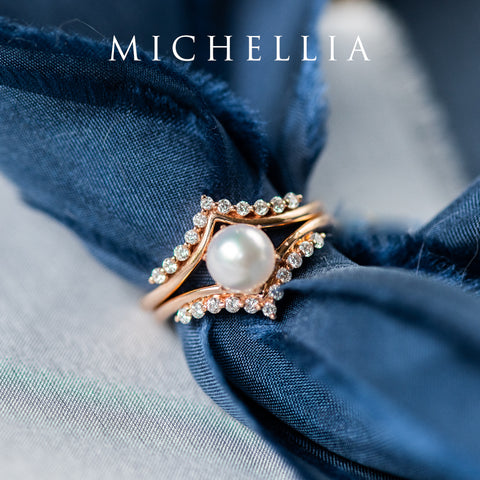 [Diane] Moonwake Ring in Akoya Pearl Women's Ring michelliafinejewelry   