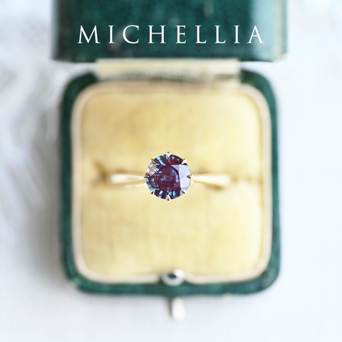 [Victoria] Classic Crown Solitaire Ring in Lab Alexandrite Women's Ring michelliafinejewelry   