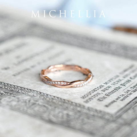 [Rhea] Twisted Infinity Diamond Band Wedding Band michelliafinejewelry