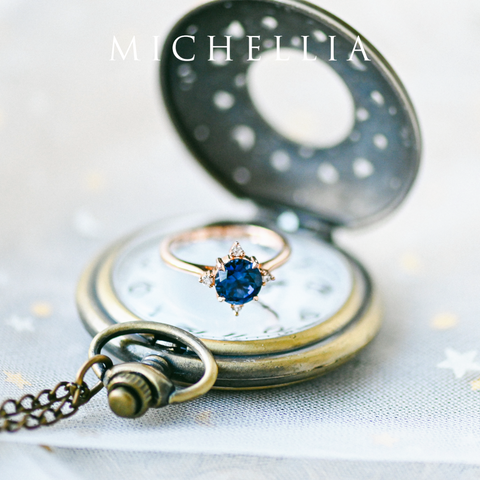 [Polaris] North Star Ring in Lab Blue Sapphire Women's Ring michelliafinejewelry   