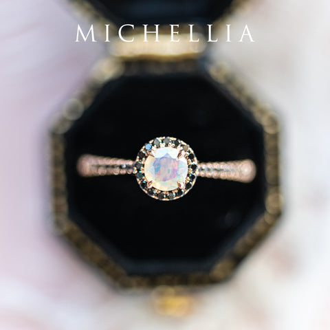 [Nova] Petite Halo Diamond Ring in Opal Women's Ring michelliafinejewelry   