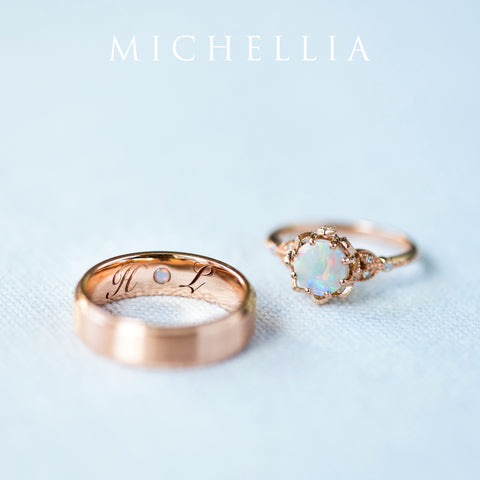 [Evanthe] Vintage Floral Engagement Ring in Opal Women's Ring michelliafinejewelry   