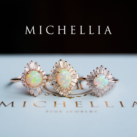 [Athena] Vintage Deco Oval Cut Goddess Ring in Australian Opal Women's Ring michelliafinejewelry   