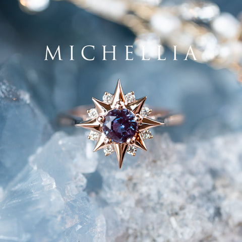[Astra] Starlight Engagement Ring in Lab Alexandrite Women's Ring michelliafinejewelry   