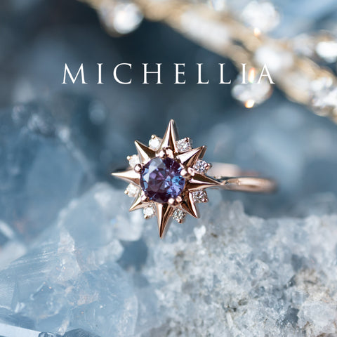 [Astra] Starlight Engagement Ring in Lab Alexandrite Women's Ring michelliafinejewelry   