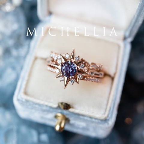 [Astra] Starlight Engagement Ring in Lab Alexandrite Women's Ring michelliafinejewelry   
