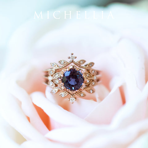 [Evanthe] Vintage Floral Engagement Ring in Opal Women's Ring michelliafinejewelry   