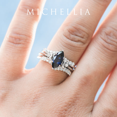 [Cressida] Moon Goddess Marquise Cut Ring in Lab Alexandrite Women's Ring michelliafinejewelry   