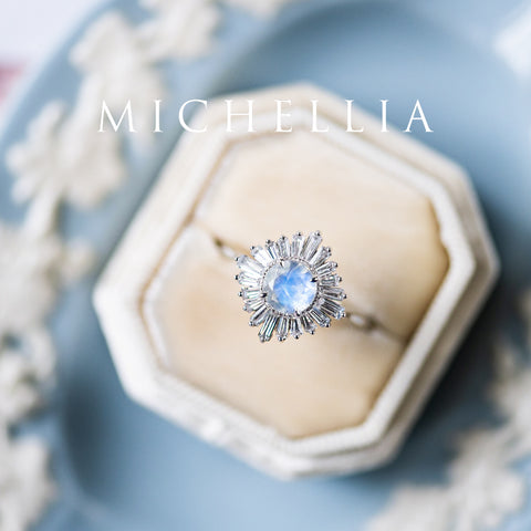 [Artemis] Vintage Deco Goddess Ring in Moonstone Women's Ring michelliafinejewelry   