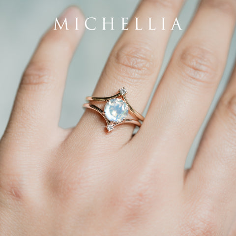 [Aisha] Moonrise Ring in Moonstone Women's Ring michelliafinejewelry   