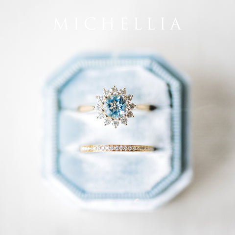 [Rosalie] Vintage Bloom Ring in Aquamarine Women's Ring michelliafinejewelry   
