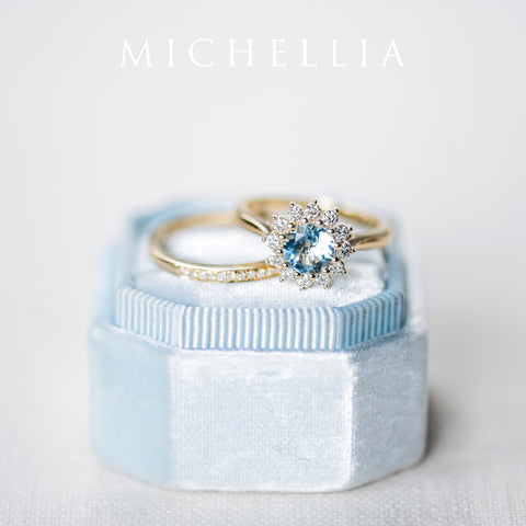 [Rosalie] Vintage Bloom Ring in Aquamarine Women's Ring michelliafinejewelry   