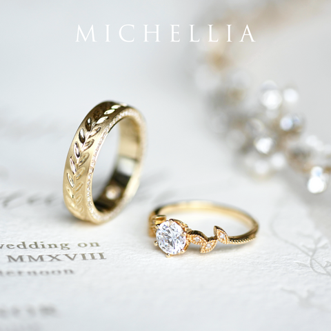 [Dahlia] Petite Floral Engagement Ring in Diamond / Moissanite Women's Ring michelliafinejewelry   