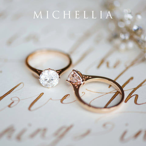 [Marguerite] Victorian Lace Solitaire Engagement Ring in Diamond / Moissanite Women's Ring michelliafinejewelry   