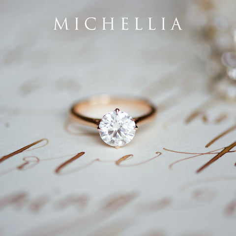 [Marguerite] Victorian Lace Solitaire Engagement Ring in Diamond / Moissanite Women's Ring michelliafinejewelry   