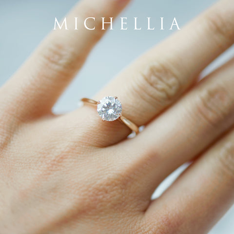 [Marguerite] Victorian Lace Solitaire Engagement Ring in Diamond / Moissanite Women's Ring michelliafinejewelry   