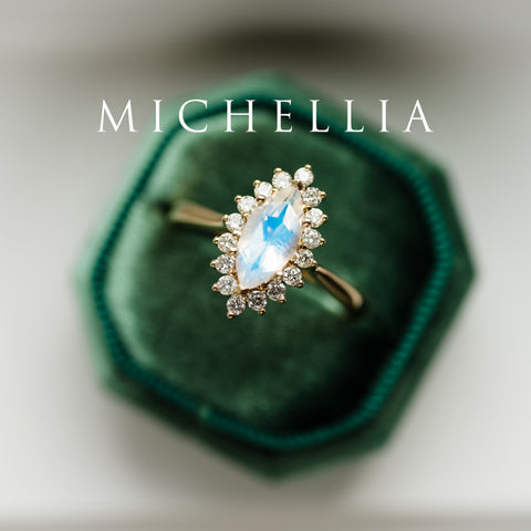 [Helena] Vintage Bloom Marquise Cut Ring in Moonstone Women's Ring michelliafinejewelry   