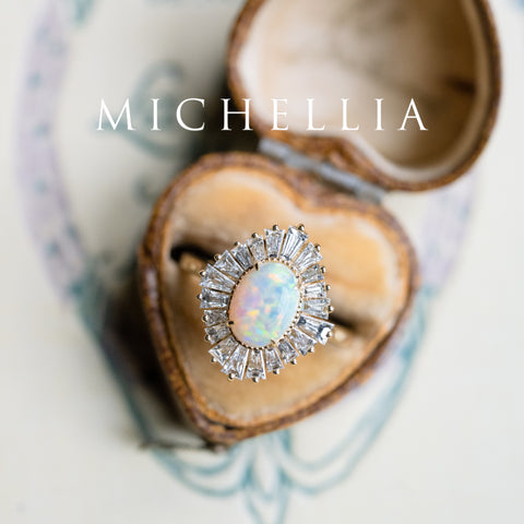 [Athena] Vintage Deco Oval Cut Goddess Ring in Australian Opal Women's Ring michelliafinejewelry   