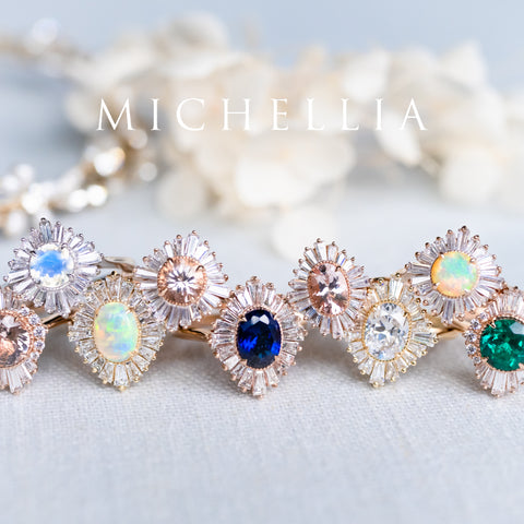 [Athena] Vintage Deco Oval Ballerina Engagement Ring in Diamond / Moissanite Women's Ring michelliafinejewelry   