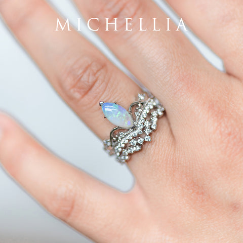 [Windsor] Vintage Crown Marquise Engagement Ring in Diamond / Moissanite Women's Ring michelliafinejewelry   