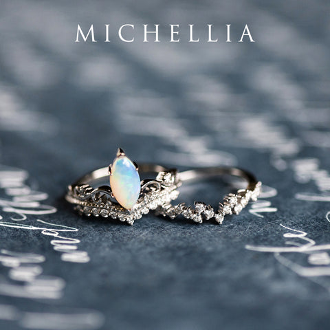 [Windsor] Heirloom Crown Marquise Cut Ring in Morganite Women's Ring michelliafinejewelry   