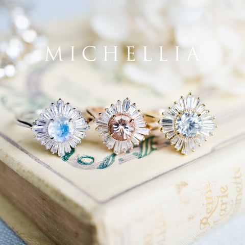 [Artemis] Vintage Deco Goddess Ballerina Engagement Ring in Diamond / Moissanite Women's Ring michelliafinejewelry   