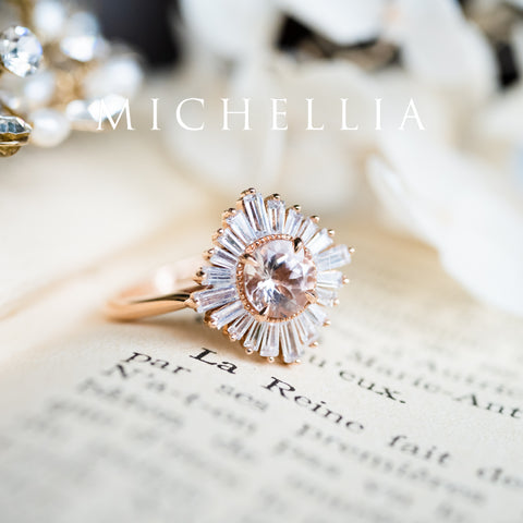 [Artemis] Vintage Deco Goddess Ring in Morganite Women's Ring michelliafinejewelry   