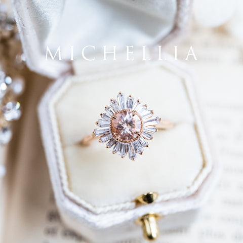 [Artemis] Vintage Deco Goddess Ring in Morganite Women's Ring michelliafinejewelry   