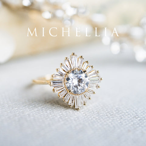 [Artemis] Vintage Deco Goddess Ring in Lab Blue Sapphire Women's Ring michelliafinejewelry   