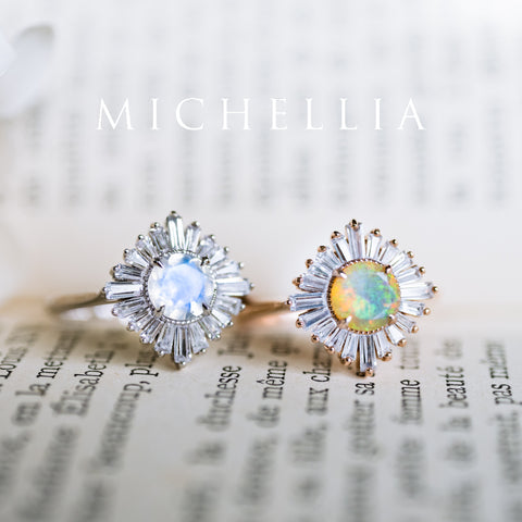 [Artemis] Vintage Deco Goddess Ring in Aquamarine Women's Ring michelliafinejewelry   