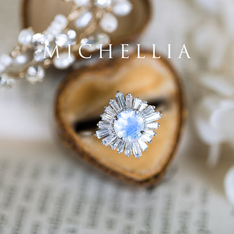 [Artemis] Vintage Deco Goddess Ring in Moonstone Women's Ring michelliafinejewelry   