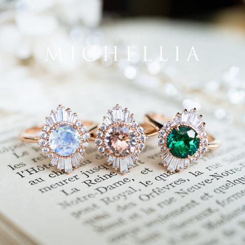 [Georgiana] Vintage Deco Duchess Ring in Morganite Women's Ring michelliafinejewelry   