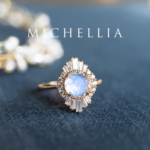 [Georgiana] Vintage Deco Duchess Ring in Moonstone Women's Ring michelliafinejewelry   