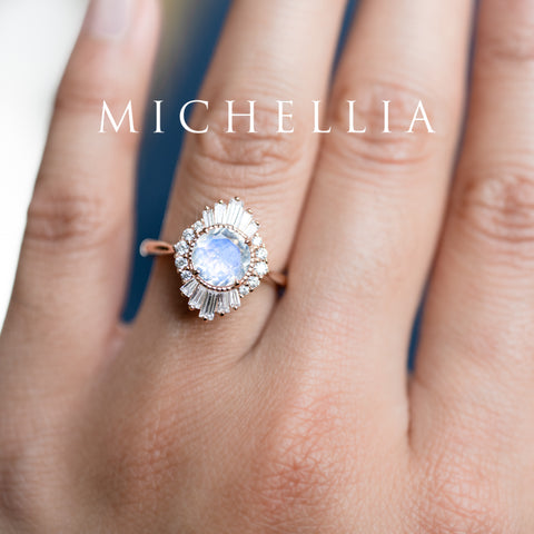 [Georgiana] Vintage Deco Duchess Ring in Moonstone Women's Ring michelliafinejewelry   