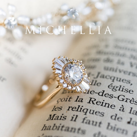 [Georgiana] Vintage Deco Duchess Ring in Morganite Women's Ring michelliafinejewelry   