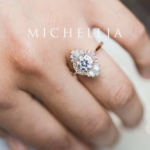 [Georgiana] Vintage Deco Duchess Ring in Morganite Women's Ring michelliafinejewelry   