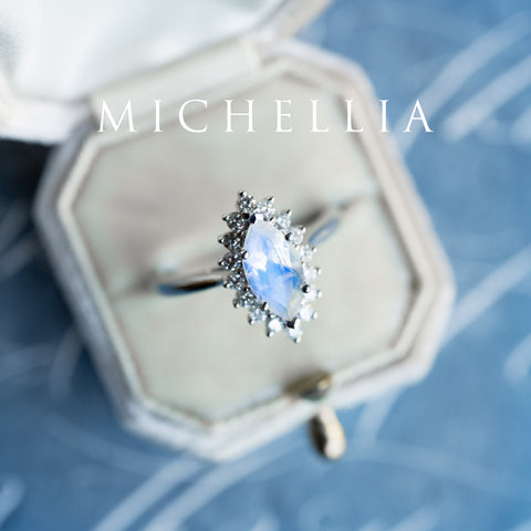 [Helena] Vintage Bloom Marquise Cut Ring in Moonstone Women's Ring michelliafinejewelry   
