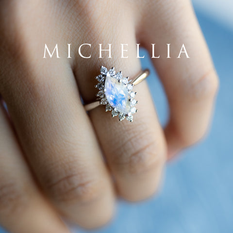 [Helena] Vintage Bloom Marquise Cut Ring in Moonstone Women's Ring michelliafinejewelry   